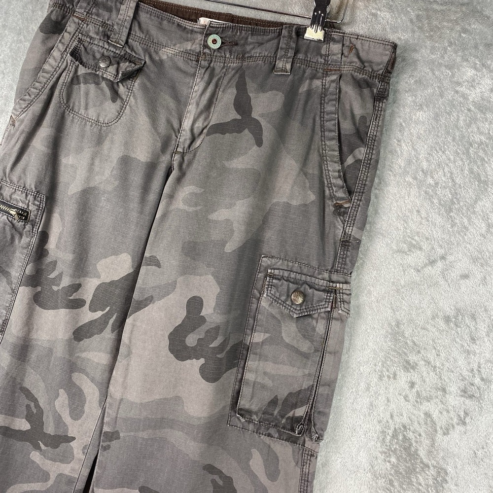 Vintage Polo Jeans Co Ralph Lauren Pants Womens Size 10 Camo Cargo Wide Leg Y2K - Picture 5 of 16